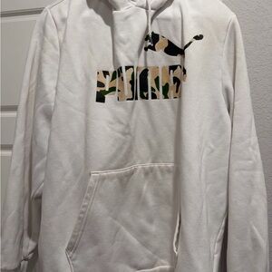 Men’s PUMA White Hoodie with Camo Logo